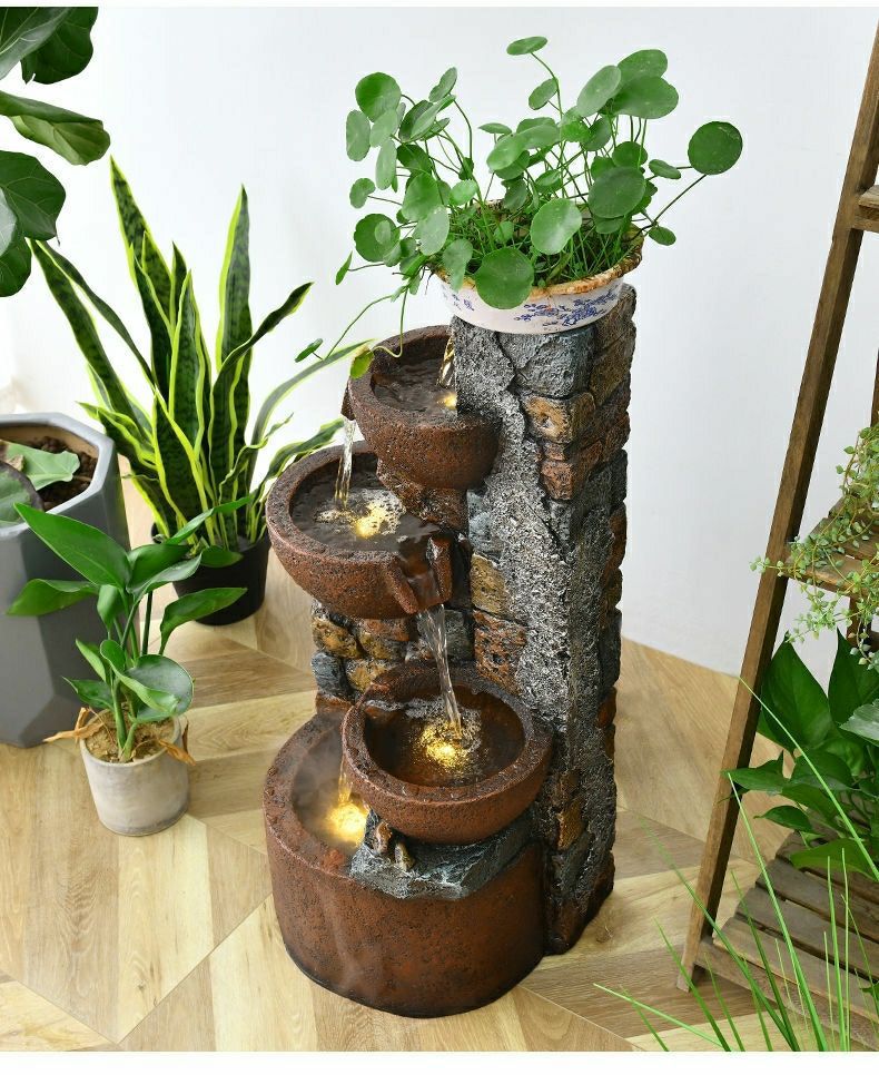 Pastoral External Circulation Water Pool Fountain Fish Tank Ornament for Home Living Room Courtyard Entrance Opening Decoration Zhao Zhi Zheng