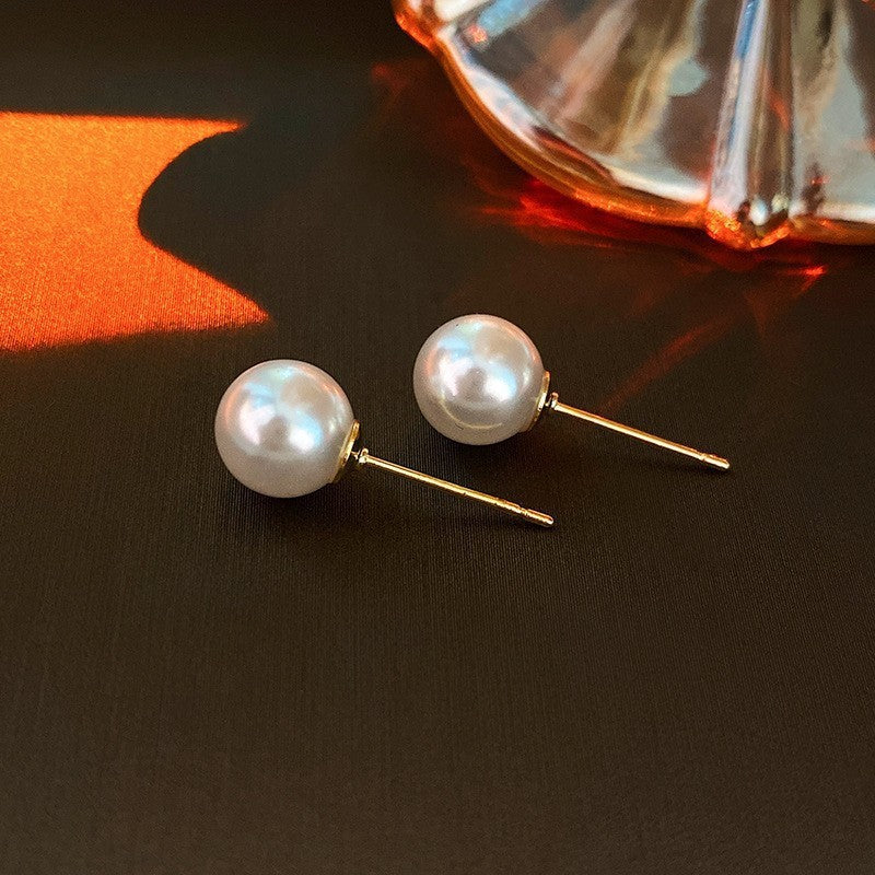 Pearl Earrings with a Sense of Sophistication Real Gold Electroplated Silver Needle French Retro Palace Style Earrings Versatile Ear Jewelry Wholesale