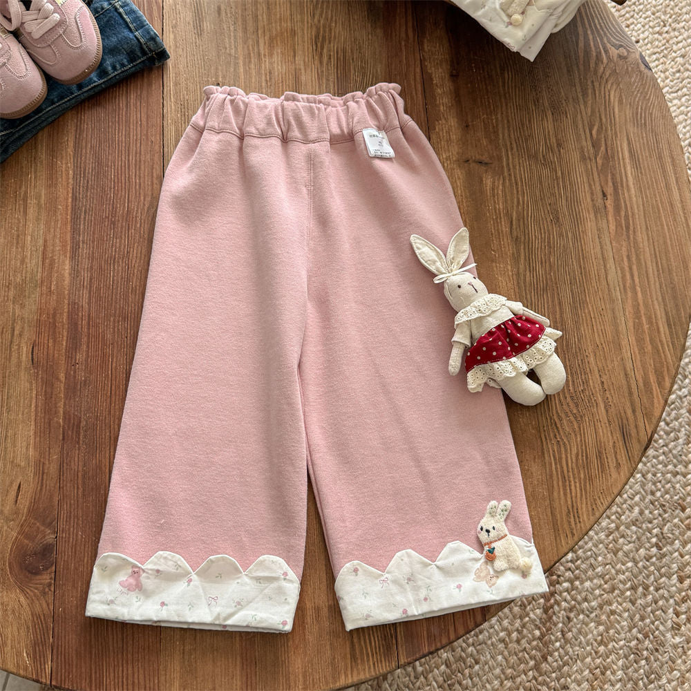Sweet Little Girl Pants Autumn New Fashionable Baby Casual Long Pants Spring and Autumn Style Children's Straight Pants