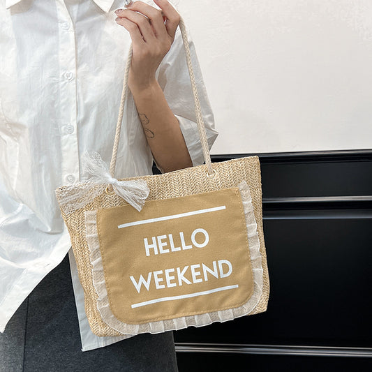 2025Large Capacity Elegant Korean Style Bag for Women Linen Canvas Bag Fashionable Eco-friendly Shopping Bag Single Shoulder Casual Handbag