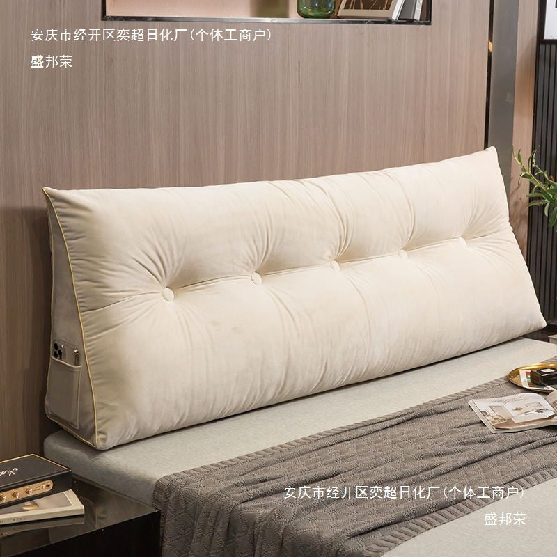 Triangular Bed Headrest Pillow Bed Cushion Double Backrest Soft Pack Waist Support Sofa Bedroom Plush Removable Washable Tatami