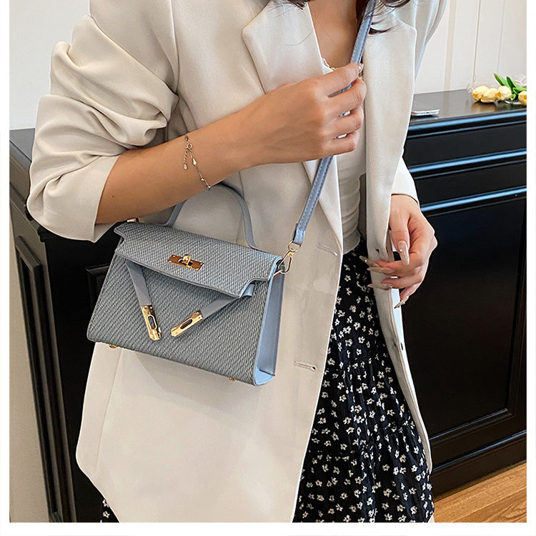 Bag2024New Fashion Small Square Bag Texture PU Handbag Retro Simple Shoulder Bag Trendy Versatile Crossbody