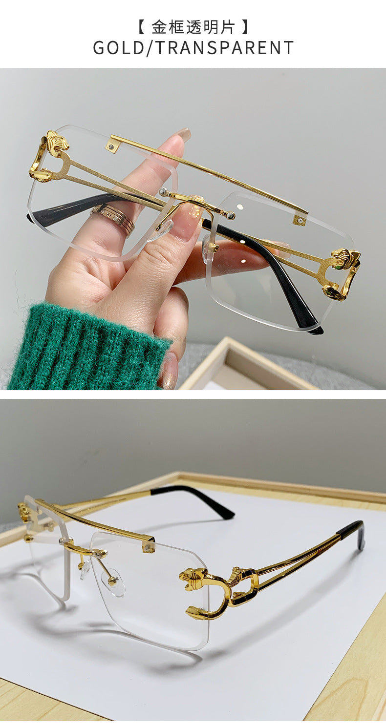 European and American Cross-Border Hot-Selling Double-Beam Edge-Cut Sunglasses for Men Wholesale Trendy Personality Sunglasses for Women sunglasses