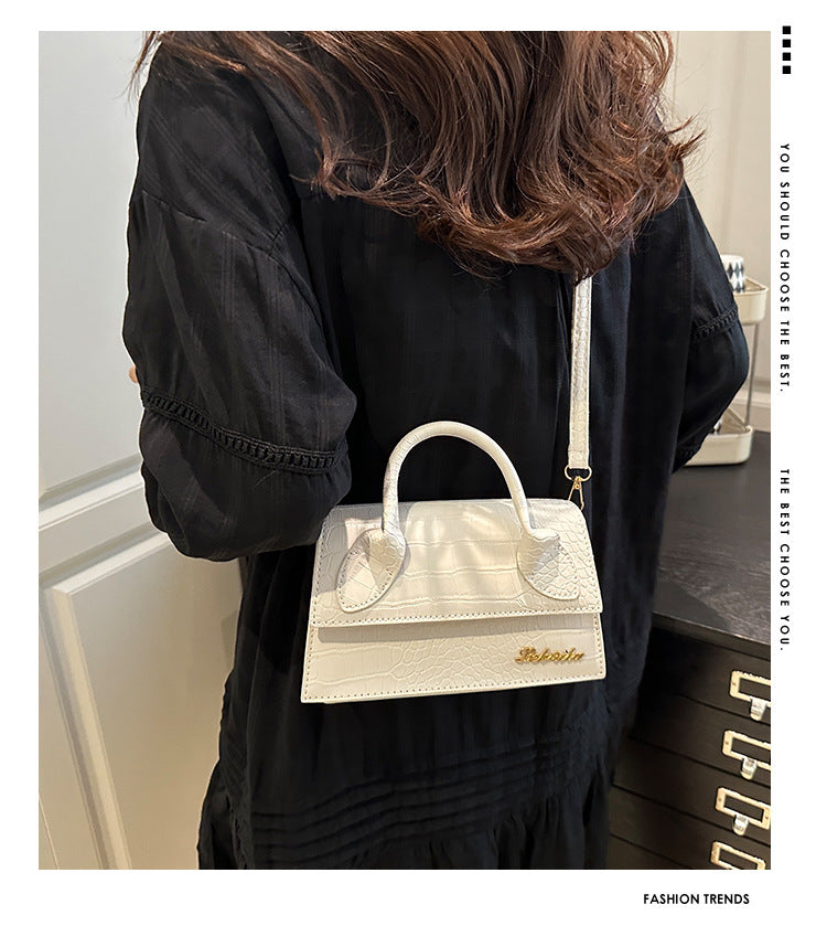 Korean style stone pattern single shoulder bag for women2025New Textured Handheld Small Square Bag Versatile Fashion Simple Crossbody Bag