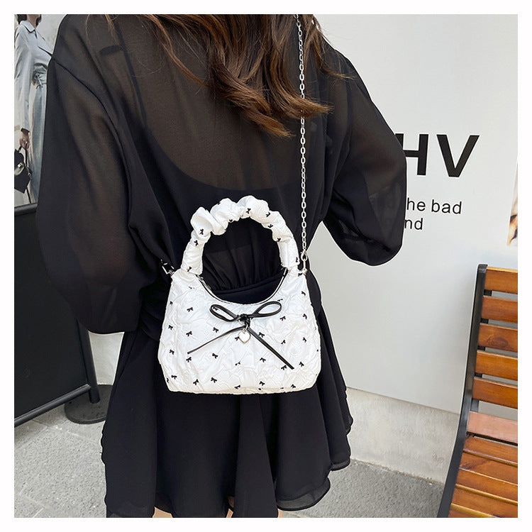Korean Style Fashion Handbag for Women2025New Bow Crossbody Bag Versatile Parent-Child Cute Children's Bag