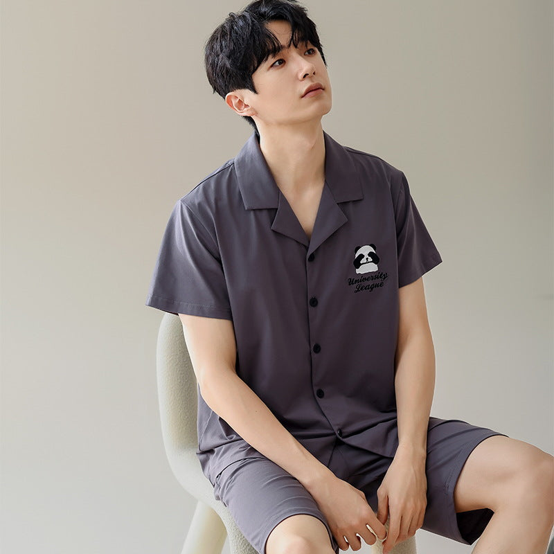 Summer New Cotton Cardigan Pajamas for Women, Thin High-End Feel, Men's Loungewear, Casual Wearable Couple Pajamas