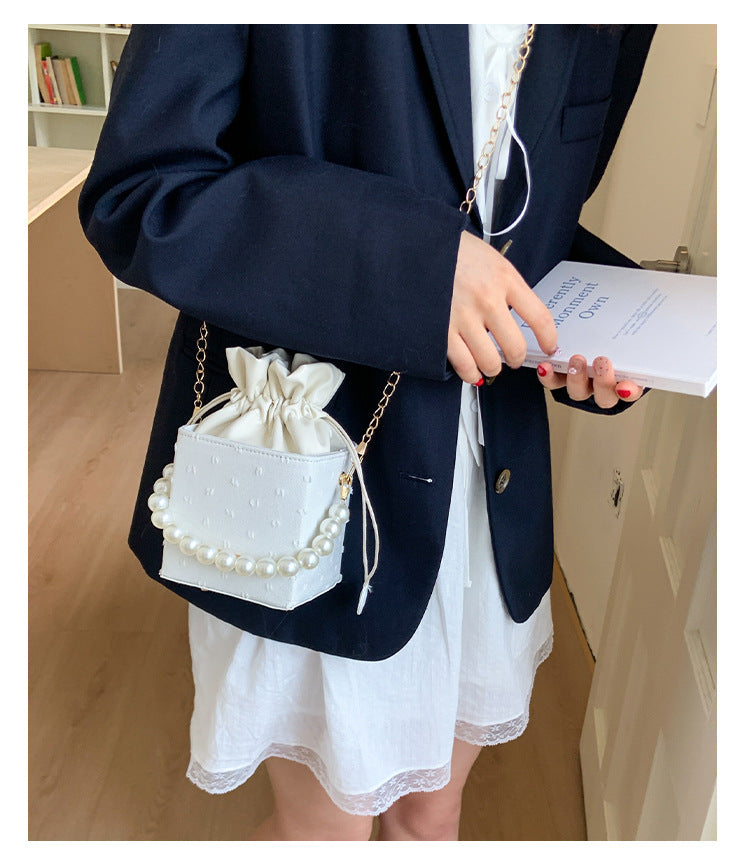 Autumn Small Bag2025New Trendy Fashionable Versatile Pearl Handbag High-Quality Texture Crossbody Bag