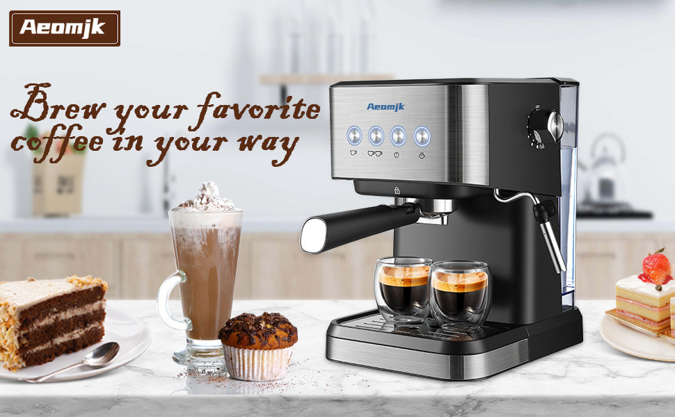 Cross-Border coffee machine Italian Semi-Automatic Coffee Machine Espresso High-Pressure Extraction Milk Frother Coffee Machine