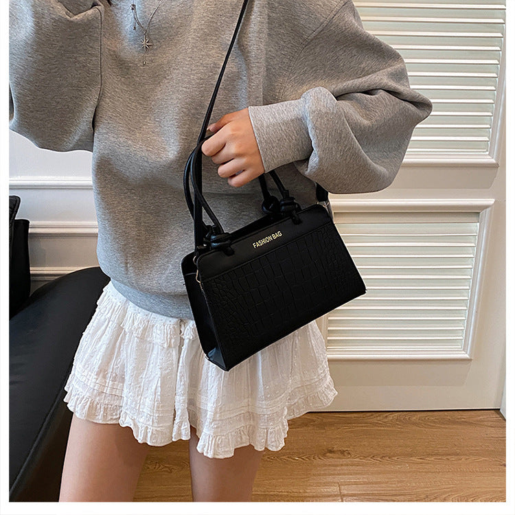 Large Capacity Patchwork Spring2025Casual New Korean Style Trendy Fashion European and American ins Single-shoulder Handheld Small Square Bag