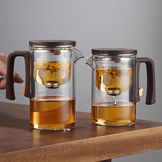 New Style Slim Waist Rodless Elegant Cup One-Click Magnetic Filter Glass Teapot Automatic Tea-Water Separation Tea Cup