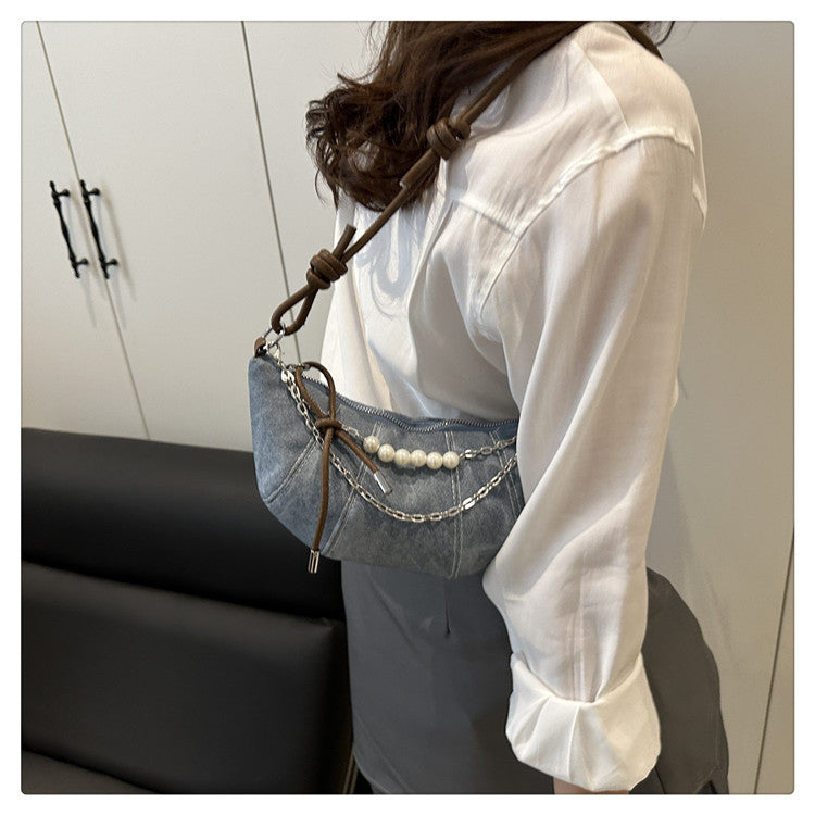 French Niche Ox Horn Bag for Women Shoulder Bag2025New Fashion Dumpling Bag Versatile Simple Crossbody Bag Export