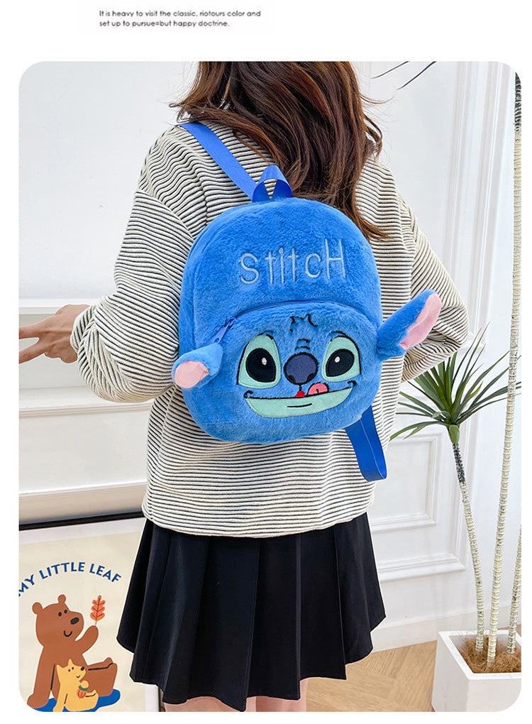 New Stitch Plush Toy Double-Back Cute Children's Large Capacity Backpack for Outings http://detail.1688.com/offer/957031023505.html