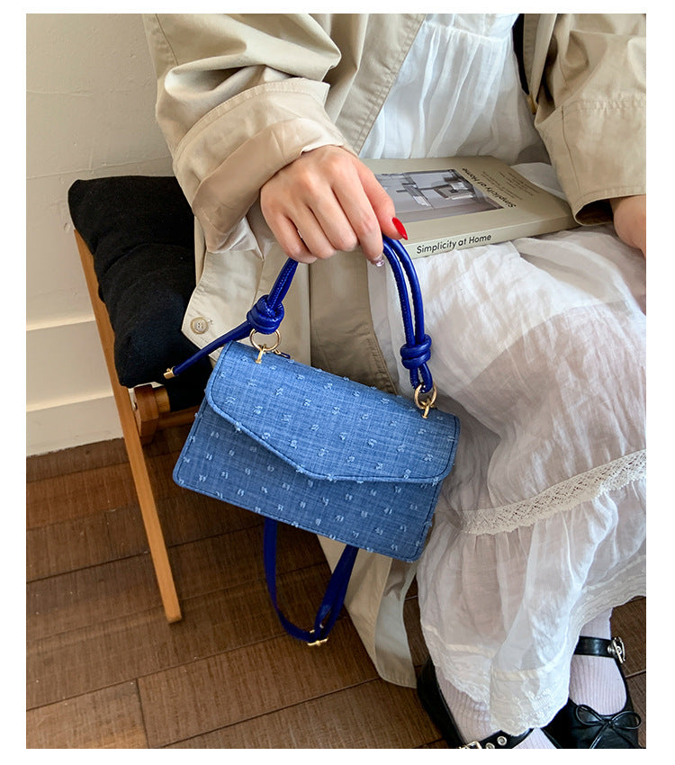 Simple Solid Color Trendy Fashionable Handbag2025Summer New Casual Elegant Single Shoulder Crossbody Small Square Bag for Women