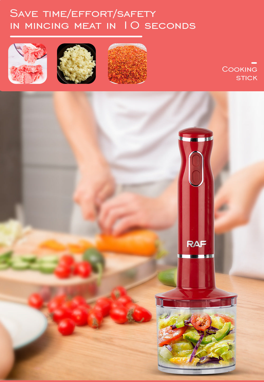 European Standard5Combination1Multifunctional Kitchen Handheld Cooking Stick Baby Food Electric Stirring Stick Milk Juicer Meat Grinder