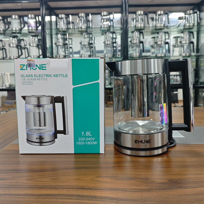ZHUNE In-stock Glass Electric Kettle Electric Kettle Tea Kettle Water Boiler for Home and Hotel Wholesale1.8L Capacity
