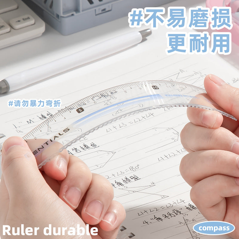 Compass and Ruler Set Essential Study Supplies for Middle School Students Elementary School Special Math Drawing Tool Set Ruler and Compass