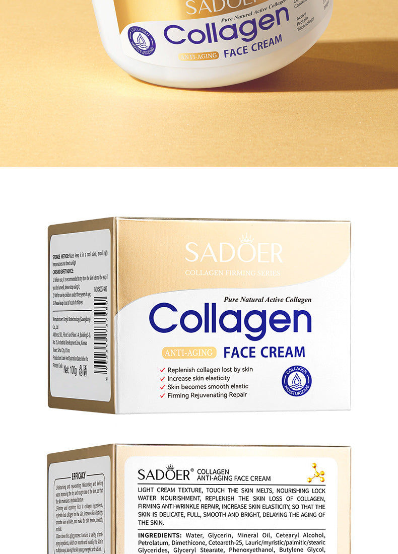 Cross-border Collagen Face Cream100g Hydrating, moisturizing, and rejuvenating skin cream for wholesale export skincare products