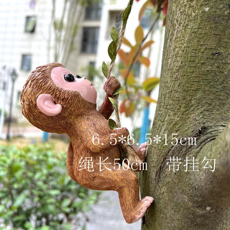 Cute Animal Climbing Bunny Wall Hanging Homestay Outdoor Garden Ornament Courtyard Tree Climbing Landscape Pipe Decoration