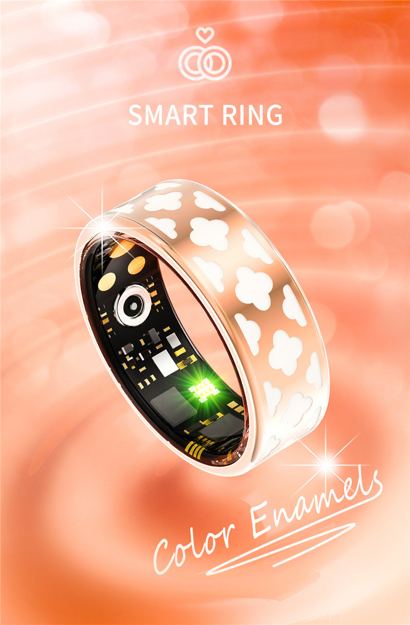 Cross-Border Hot-Selling Niche Black Technology R10M Enamel Color Smart Ring Heart Rate Blood Oxygen Sleep Monitoring Sports Photo