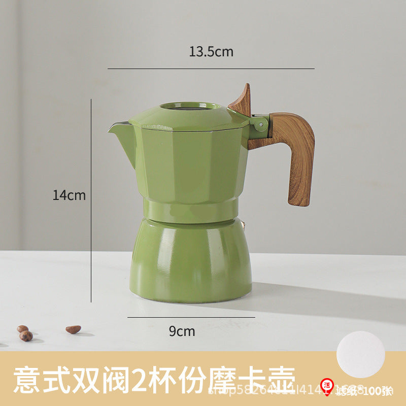 Moka Pot Home Use Small Coffee Pot Coffee Brewing Set Double Valve Hand Brew Pot Espresso Extraction Italian Coffee Machine