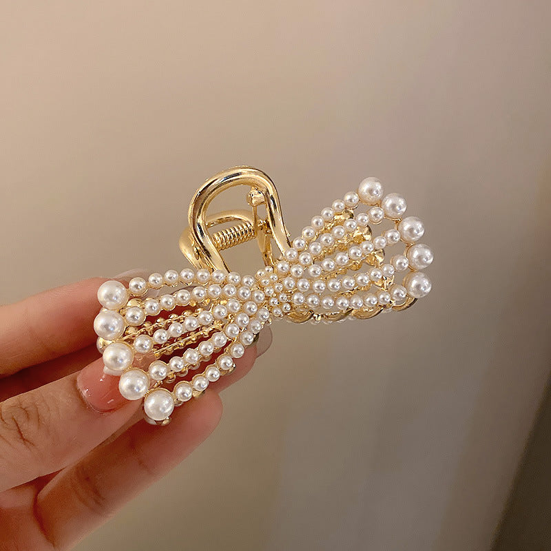 Pearl Large Star Clip Hair Clip Korea ins Fashionable Light Luxury Shark Clip Hair Claw Back of Head Side Hair Accessory for Women