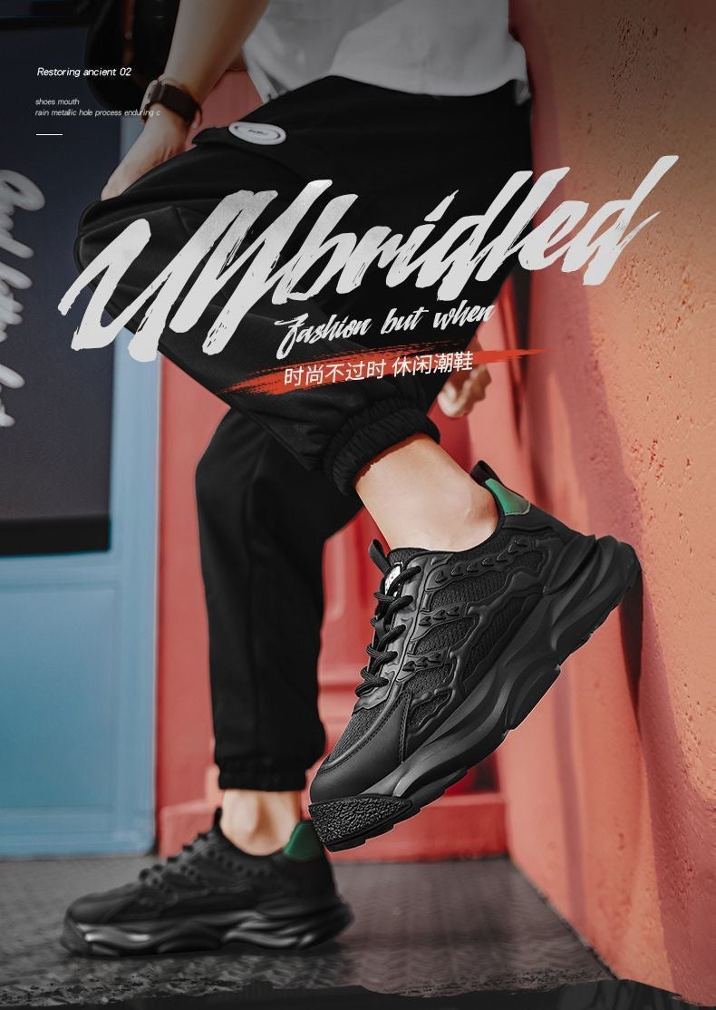New Fashion Versatile Dad Sneakers2024Summer Trend Thick-Soled Height-Increasing Men's Shoes Mesh Breathable Casual Sneakers