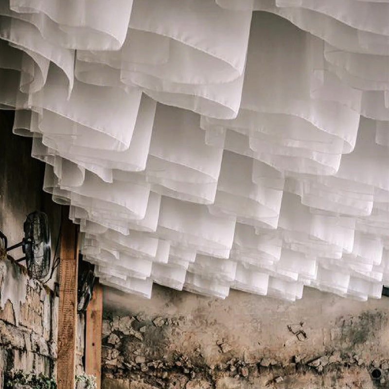 Internet Celebrity Style Wind-Driven Sheer Curtain Ceiling Hotel Restaurant Homestay Atmosphere Decoration Outdoor Wedding Scenic Spot Seaside Tent Sheer Curtain