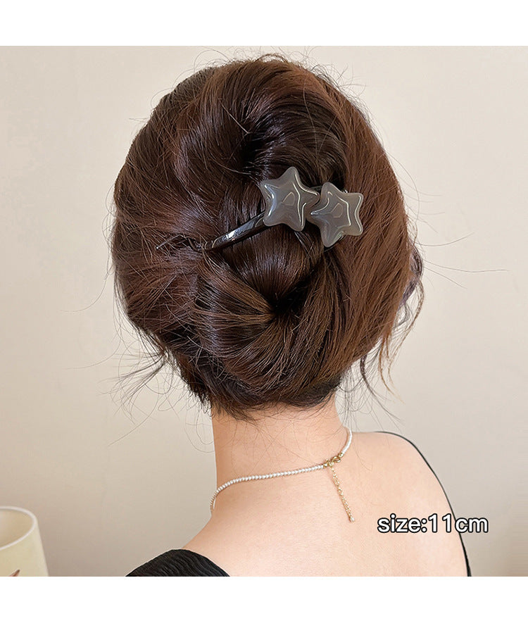 Vintage Simple Star Hair Twist Clip High-End Elegant Back of Head Bobby Pin Summer Versatile Shark Clip