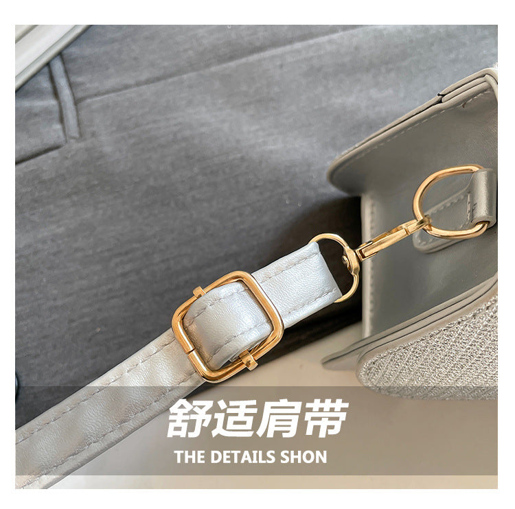 Fashion Trend Casual Simple Texture Baguette Bag2025Summer new style women's personalized shoulder crossbody bag