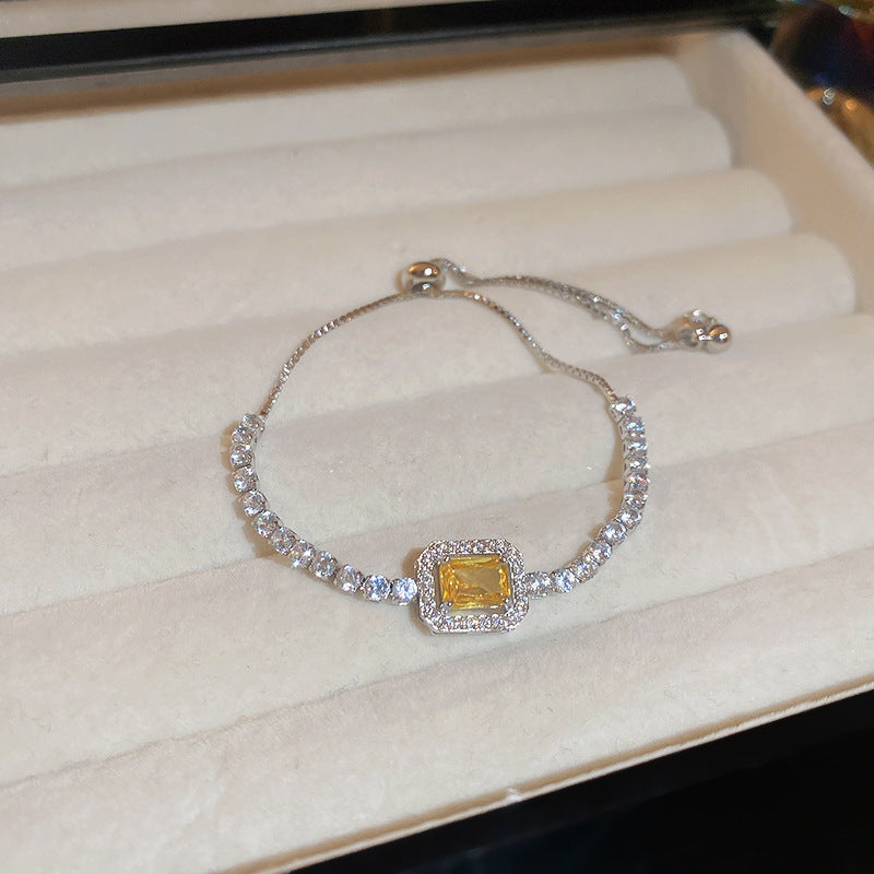 Xiaohongshu Same Style Hot-Selling Zircon Bracelet Light Luxury Niche Exquisite High-End Feel Adjustable Pull Jewelry for Women