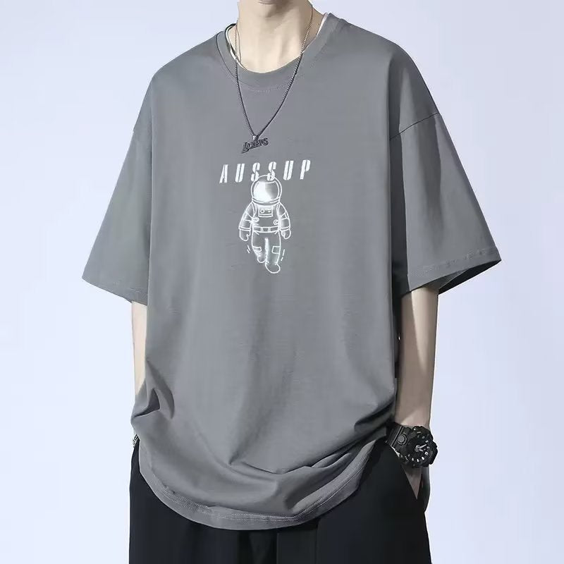 Summer New Short Sleeve Loose t T-shirt Men Fashion Brands Casual Half Sleeve Trendy T-shirt Bottoming Shirt Half Sleeve Shirt
