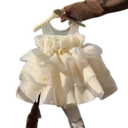 Floral Birthday Princess Puffy Skirt Dress