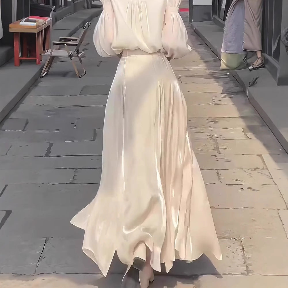 This Year's Trend: Beautiful, Youthful, Fashionable, Elegant Midi Skirt for Women with a High-End Feel, Flowing New Chinese Style National Style Skirt, Niche