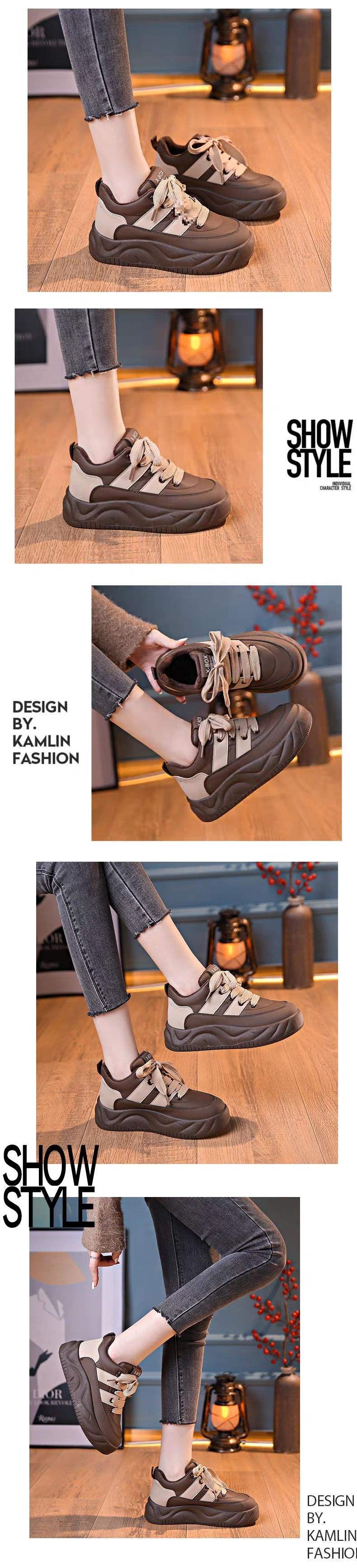 Chunky Sneakers for Women, Autumn and Winter Soft Sole Loafers, Women's Cotton Shoes2025Winter new style fleece-lined thick-soled casual sports sneakers