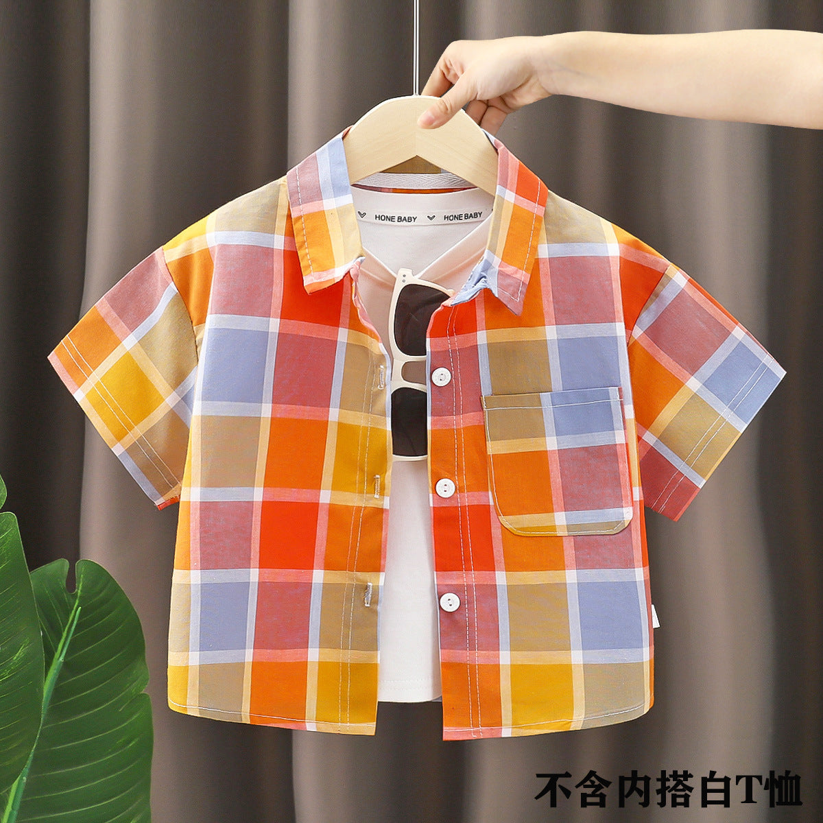 Children's Shirt for Boys2025New Stylish Baby Cotton Plaid Shirt for Spring and Autumn, Fashionable Turn-Down Collar Cardigan for Toddlers
