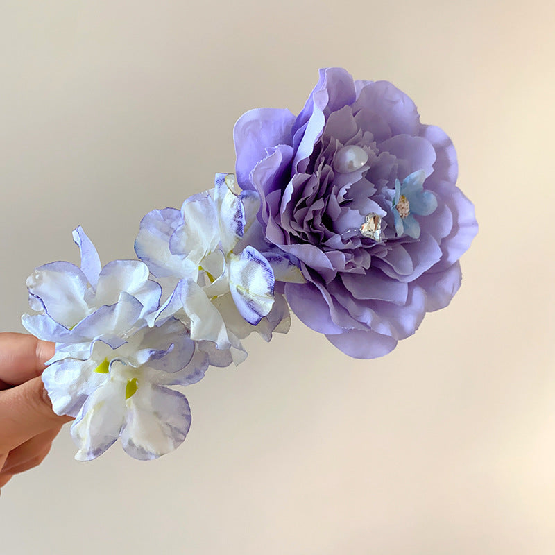 Super Fairy Vacation Style Fabric Flower Hair Clip Side Bangs Broken Hair Duckbill Clip Gentle Atmosphere Versatile Hair Accessory for Women