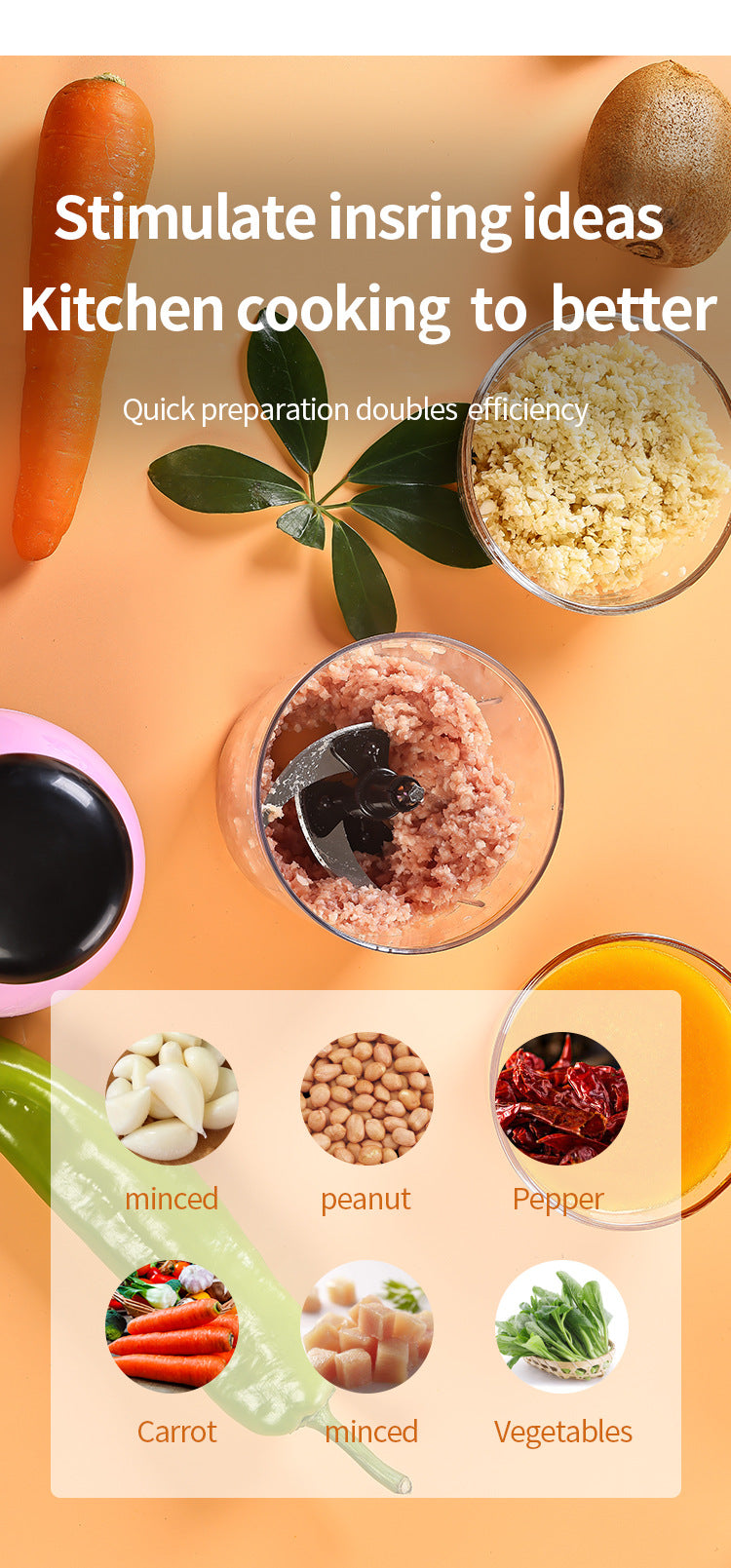 Supply Cross-Border Foreign Trade Hot-Selling Small Household Baby Food Processor Kitchen Baby Small Capacity Puree Blender