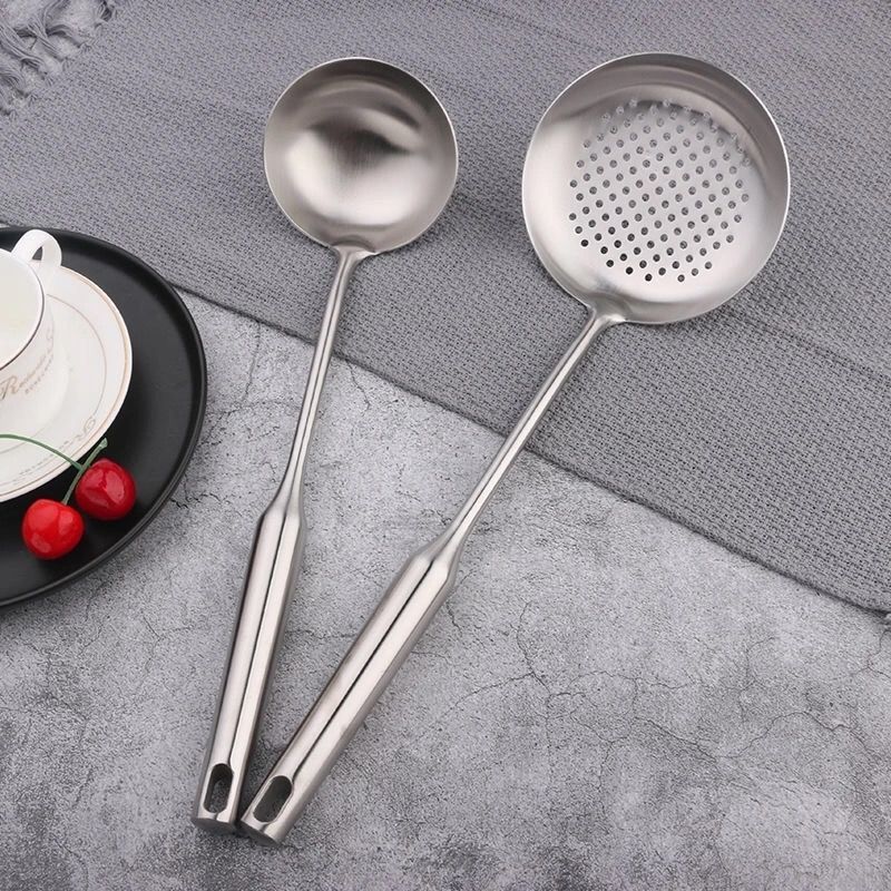 Thickened304Stainless Steel Spatula Set Cooking Spatula Kitchen Supplies Household Stirring Spoon Soup Spoon Colander Wholesale
