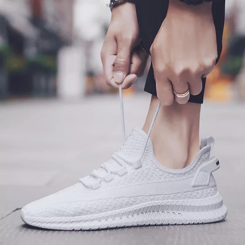 Men's Sneakers2024Spring New Trendy Casual Shoes Running Shoes Couple Shoes Mesh Flyknit Shoes Export