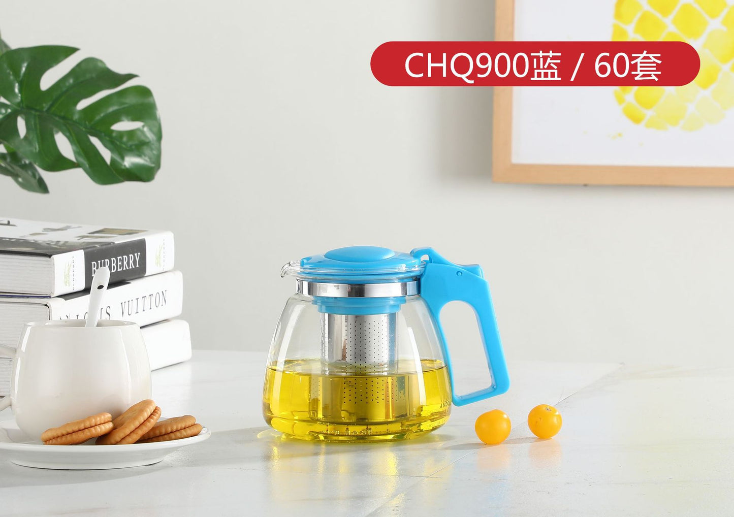 Large Capacity Glass Teapot Kung Fu Tea Brewing Pot Household Kettle Single Pot Heat Resistant Filter Tea Maker Flower Tea Tea Set