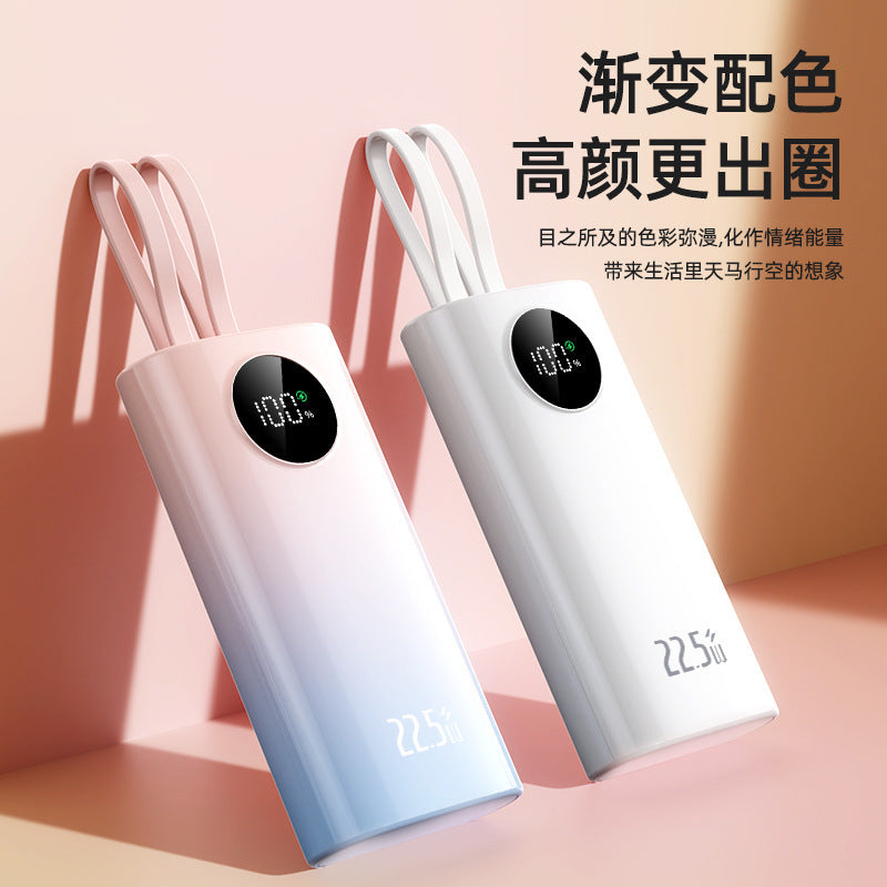 22.5W Fast Charging Mobile Power Supply10000mAh High Capacity Mini with Cable PD20W Two-Way Fast Charging Power Bank