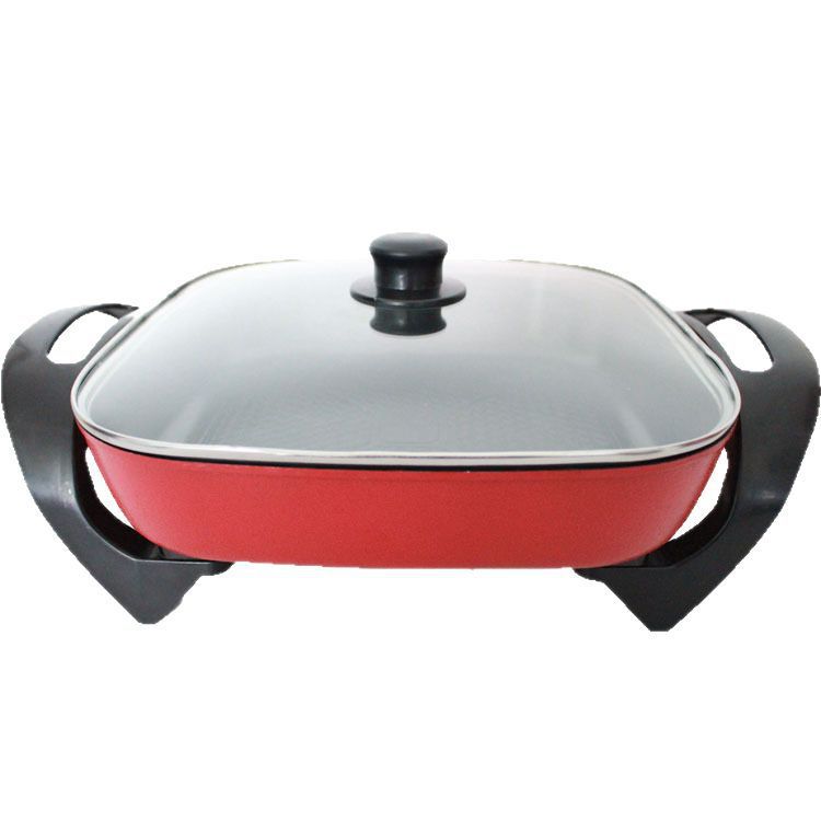 Household Square Pot Multi-Functional Cooking Pot Large Capacity Gift Electric Cooking Pot Electric Hot Pot Electric Heating Pot Can Support Foreign Trade