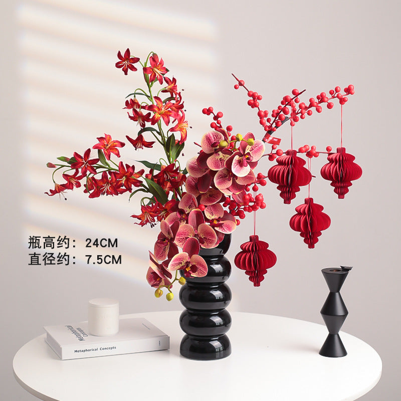 Wholesale Housewarming Gift Winter Green Red Fruit Artificial Flower Bouquet Decoration Ornament New Home Move-in Joy One Piece Dropshipping