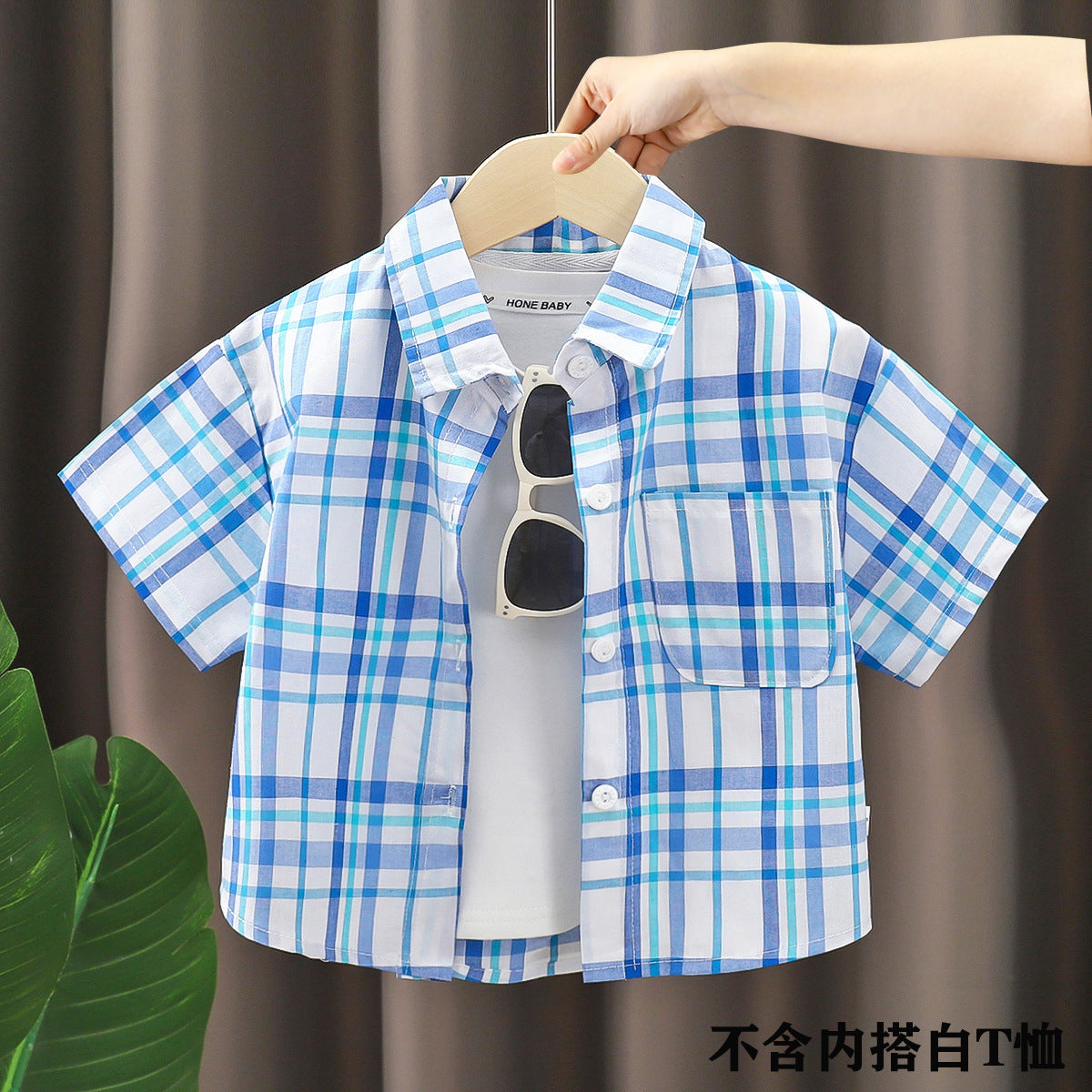 Children's Shirt for Boys2025New Stylish Baby Cotton Plaid Shirt for Spring and Autumn, Fashionable Turn-Down Collar Cardigan for Toddlers