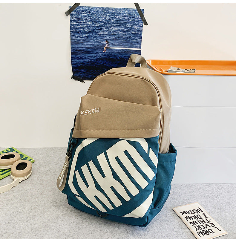 Cross-border Trade Casual Backpack Trendy Letter Waterproof Backpack Large-capacity outdoor travel high-value backpack http://detail.1688.com/offer/972131324440.html