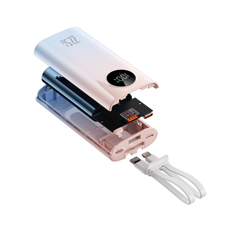 22.5W Fast Charging Mobile Power Supply10000mAh High Capacity Mini with Cable PD20W Two-Way Fast Charging Power Bank
