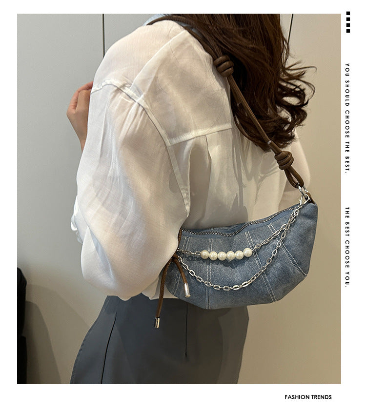French Niche Ox Horn Bag for Women Shoulder Bag2025New Fashion Dumpling Bag Versatile Simple Crossbody Bag Export