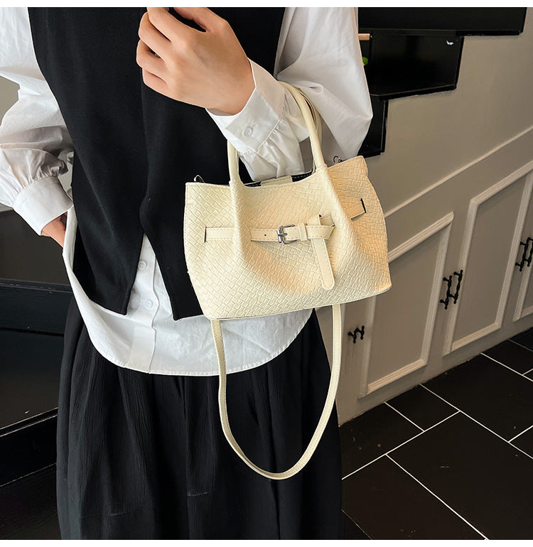 Korean style Niche Sweet Girl Handbag2025New high-end vegetable basket woven bag single shoulder crossbody bag