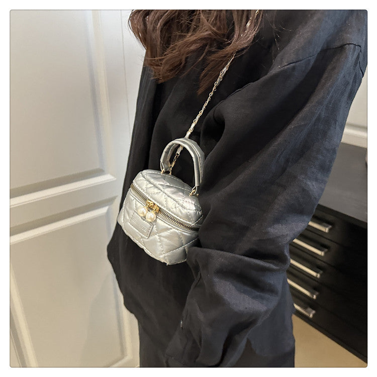Women's Spring Summer Bag2025New Diamond Chain Bag High-End Fashionable Crossbody Bag Versatile Handheld Small Square Bag