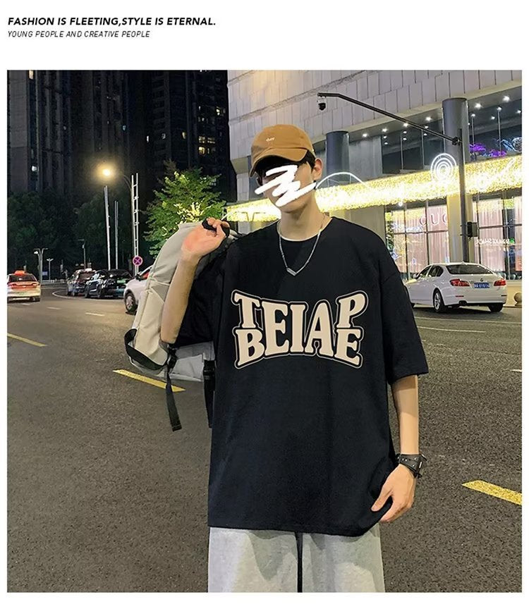Summer New Short Sleeve Loose t T-shirt Men Fashion Brands Casual Half Sleeve Trendy T-shirt Bottoming Shirt Half Sleeve Shirt